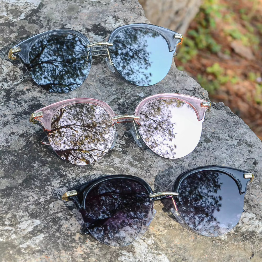 CRIXALIS Sonnenbrille Halbrahmen, Rund, Metall, Damen, verspiegelt - Bild 2