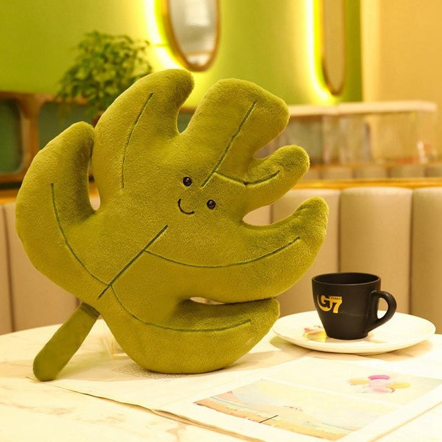 Yiran toy Kawaii Plüsch Blätter Kissen, Stofftiere, Grün - Bild 1