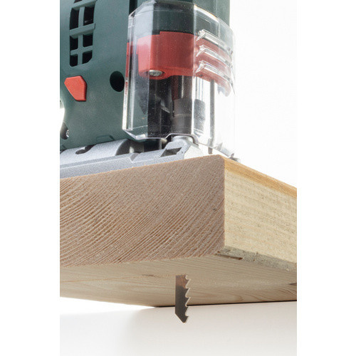 Wolfcraft Stichsägeblatt aus Kohlenstoffstahl für Holz, schwarz-gelb, Länge: 100 mm - Bild 1