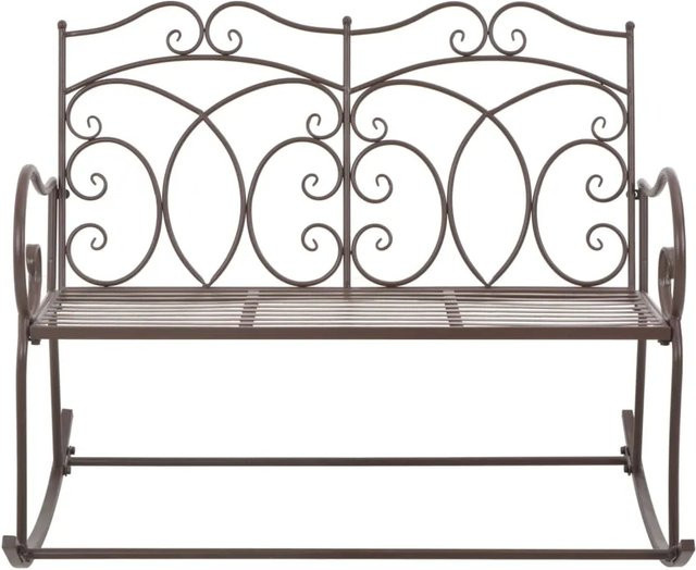 vidaXL Gartenbank aus Metall mit Armlehnen in Antik Braun, Breite: 104 cm - Bild 1
