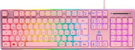 Deltaco Gaming Tastatur PF75 Membran Kabelgebunden USB QWERTZ Deutsch Pink mit RGB Beleuchtung - Bild 1