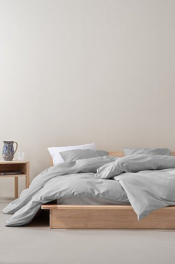Jotex Bettbezug aus Baumwolle in Grau, minimalistisches Design, waschbar bei 60 Grad - Bild 1
