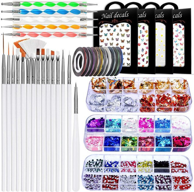 TOMTOP JMS Nail Art Dekorationsset, Grau, Unisex - Bild 1