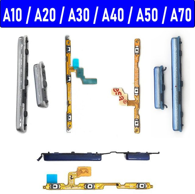 Samsung Ersatz-Seitentasten Set für A10 A20 A30 A40 A50 A70 in Silber (Power-Taste und Lautstärketasten) - Bild 1
