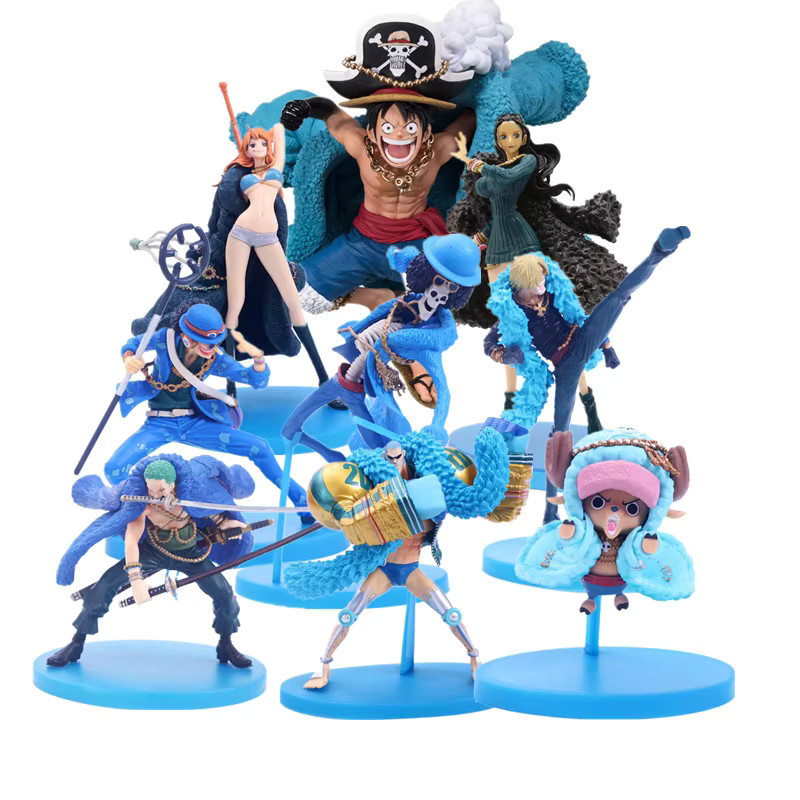 Bandai One Piece Actionfigur, Ruffy Nami Robin Zorro, Blau, Bunt / Mehrfarbig - Bild 1