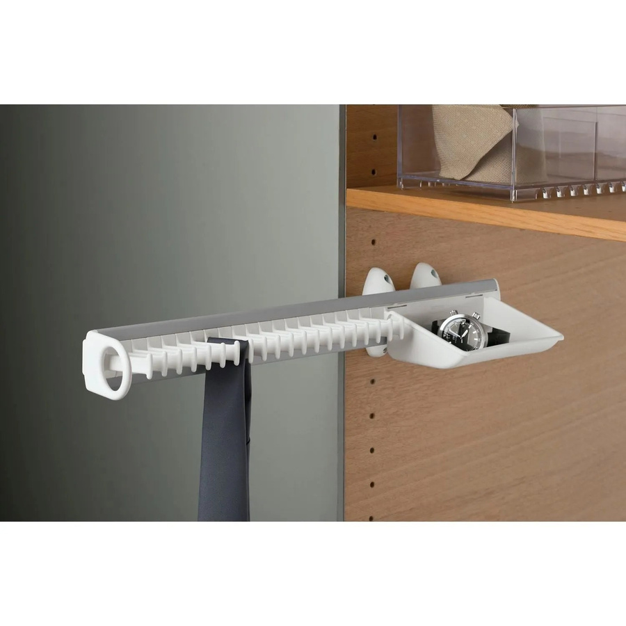Servetto Krawattenhalter Self System Modell B aus Aluminium und Kunststoff in Weiß B: 50,5 cm, T: 13,0 cm, H: 8,2 cm - Bild 2