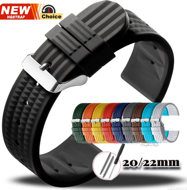 HQstrap Uhrenarmband Gummi, Schwarz, Unisex - Bild 1
