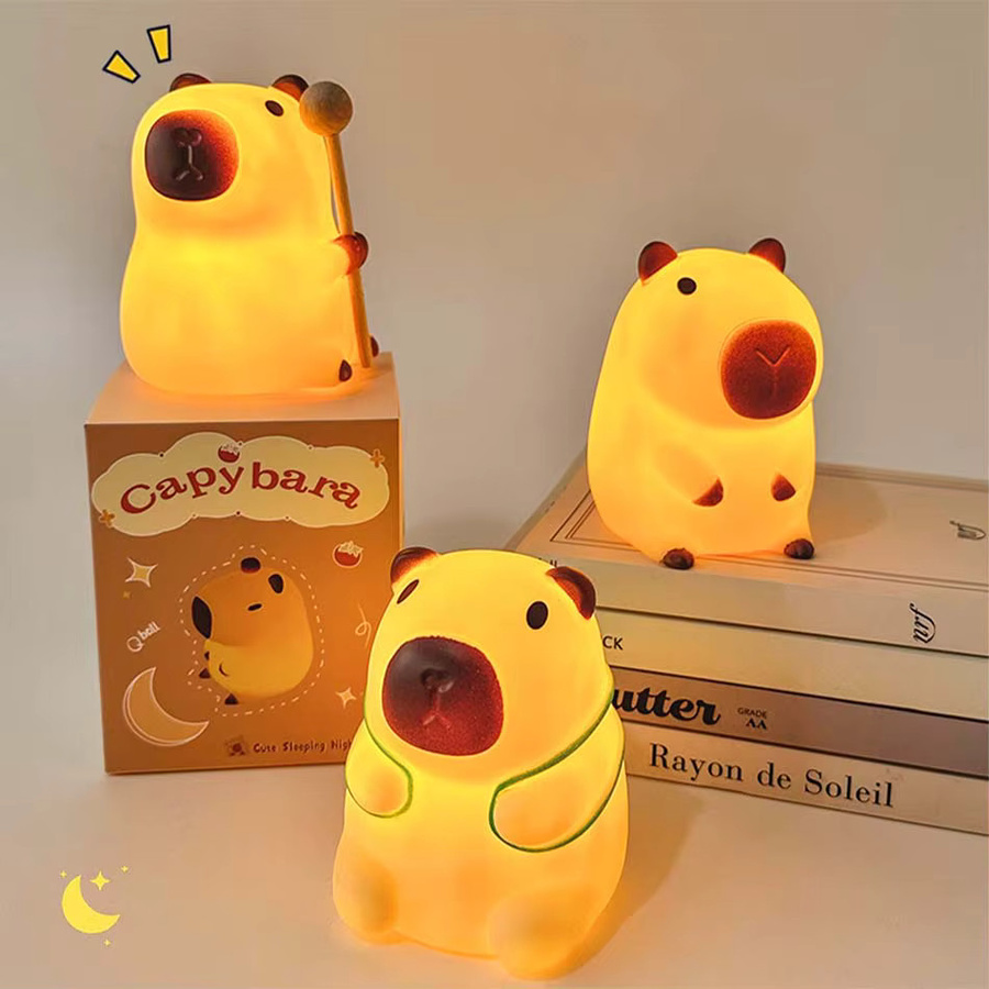 Bandai Cartoon Capybara Nachtlicht – Niedliches leuchtendes Kinderlicht als weicher Nachttischbegleiter - Bild 2