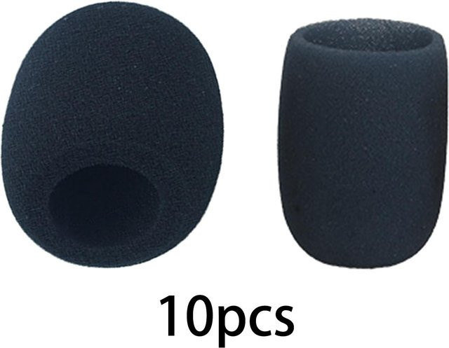 MagiDeal 10er Set Mikrofon-Windschutz aus Schaumstoff, Schwarz, Wiederverwendbare Atmungsaktive Mikrofon-Abdeckung für Handheld-Mikrofone zur Lärmreduzierung - Bild 1