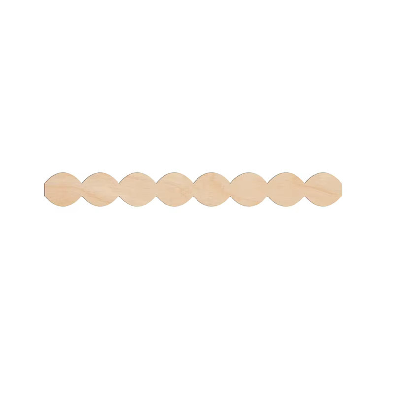 20 Stück Unbehandelte Holz-Zierleisten in Beige, Formgepresste Wandverkleidung und Stuhlschienen-Dekor - Bild 2