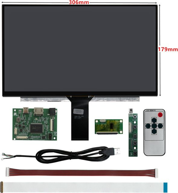 Heyman Tragbarer 13,3 Zoll Touchscreen-Monitor Full HD 1080P in Schwarz mit HDMI und USB-C Anschluss - Bild 1