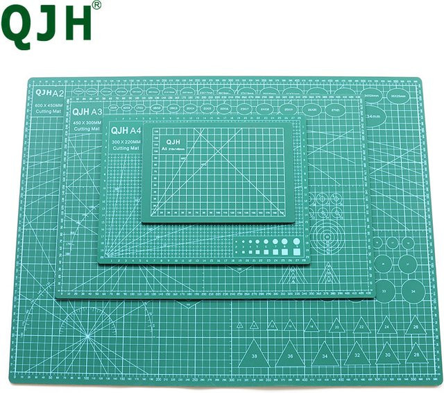 QJH Multifunktions-Schneidematte aus PVC in Grün, selbstheilende Schneidunterlage für DIY-Leder-Kunsthandwerk und zum Schutz deiner Tischplatte - Bild 1