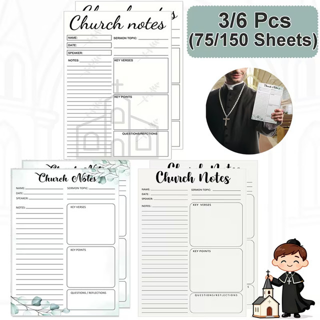 Religiöses Notizbuch Set für Gebete und Tagebuch, Softcover, weiß, A5, liniertes Papier - Bild 1