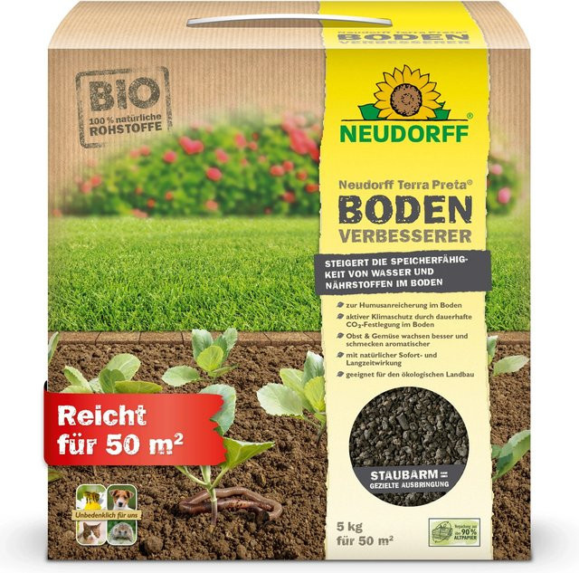 Neudorff Terra Preta Boden-Verbesserer mit Pflanzenkohle und organischem Material, 5 kg - Bild 1