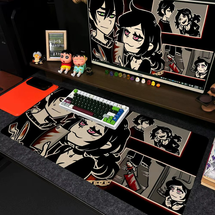 The C-Coffin Of Andy And Leyley XXL Mauspad in Schwarz und Multicolour, rutschfeste Gamer-Schreibtischunterlage mit HD-Art-Design, B/T: 90 x 40 cm - Bild 2