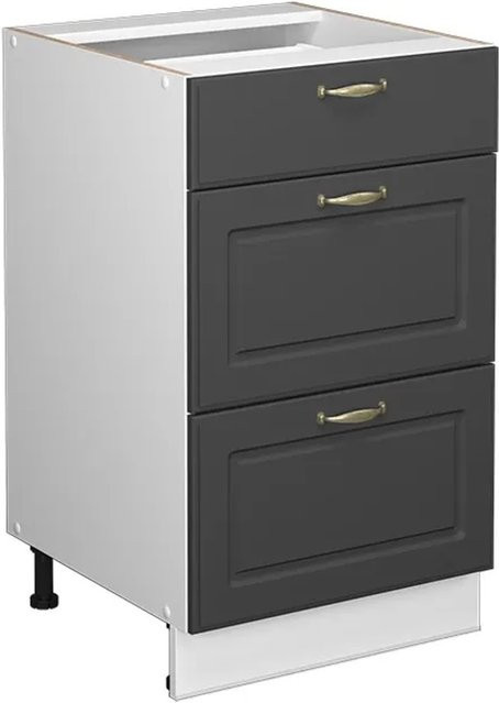 Vicco Badschrank Fame-Line in Anthrazit-Gold/Weiß mit Soft-Close-Türen, B: 50 cm, H: 82 cm - Bild 1