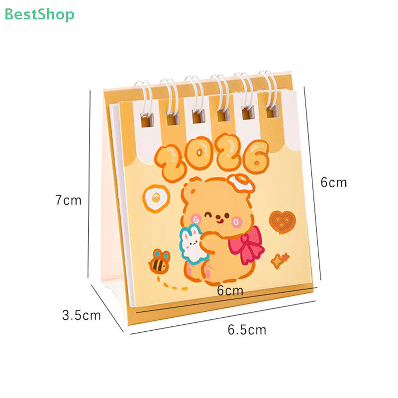 Custard Little Bear Schreibtischkalender 2026 Cartoon Mini-Tischkalender als Tagesplaner und Desktop-Dekoration - Bild 3