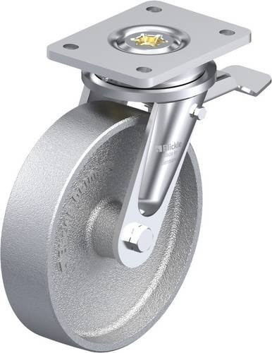 Blickle Lenkrolle LO-G 200G-ST mit Feststeller in Silber, Rad-Durchmesser: 20 cm, Tragfähigkeit: 1100 kg - Bild 1