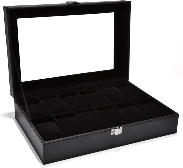 DELESYS Uhrenaufbewahrungsbox, Leder, Schwarz, Unisex - Bild 1