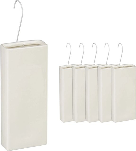 Relaxdays Luftbefeuchter für Heizkörper 6er Set aus Keramik in Beige und Weiß, B/T/H: 20 x 9 x 4 cm - Bild 1
