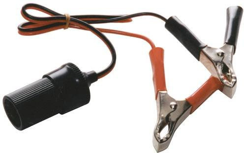 HP Autozubehör Steckdose mit Batterie-Polklemmen in Schwarz, 12/24V, max. 8A - Bild 1