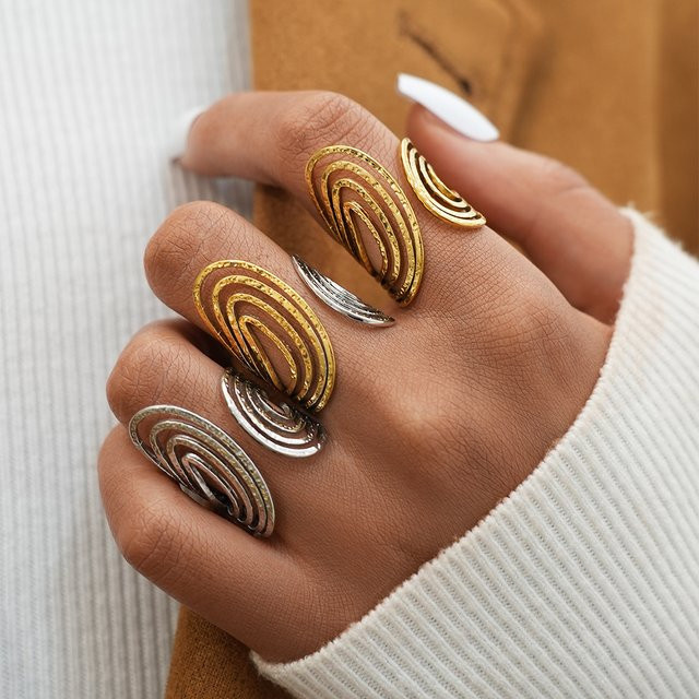 Uself Ring, 18 Karat vergoldeter Edelstahl, Gold, Damen - Bild 1