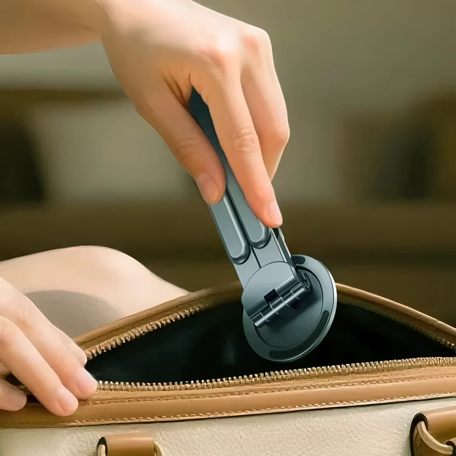 DOOCK Magnetische Handyhalterung in Grau, Tragbares und Faltbares Desktop-Tischstativ als Universelle Halterung für Smartphone, Tablet und Notebook - Bild 6