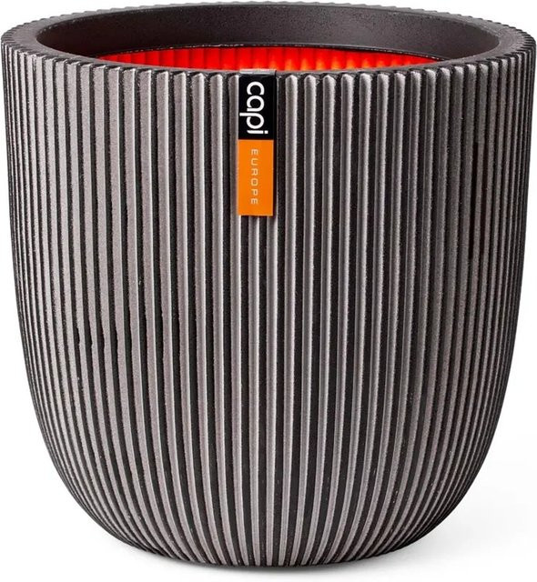 Capi Übertopf Kugel Groove NL in Anthrazit, B/T/H: 35 x 35 x 34 cm - Bild 1