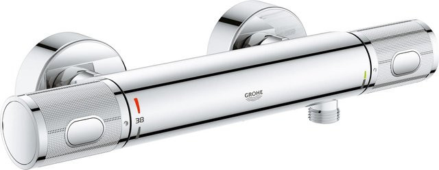Grohe QuickFix Thermostat-Brausebatterie Precision Feel DN 15 in Chrom, wandmontierte Einhebel-Duscharmatur mit Safety Stop und Wassersparfunktion - Bild 1