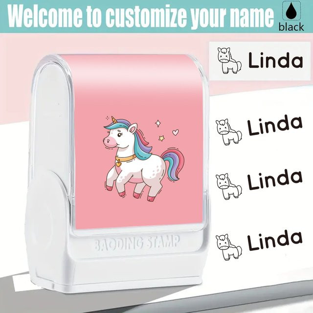 Personalisierter Textstempel für Kleidung mit individuellem Logo oder Namen aus Kunststoff - Bild 1