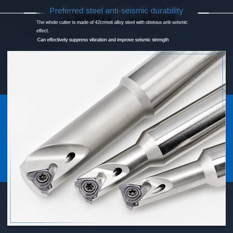 HSMT Innengewindefräserhalter in Silber, einflügeliger CNC-Wendeschneidplatten-Gewindewerkzeug mit Kühlmittel-Durchführung für 08IR, 11IR, 16IR und 22IR - Bild 2
