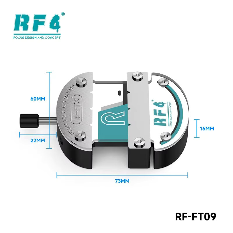 RF4 RF-FT09 Trackless Planar Structure Degumming Repair Fixture für Handy Motherboard BGA CPU IC Chip Clamping Tool in Silber - Bild 3