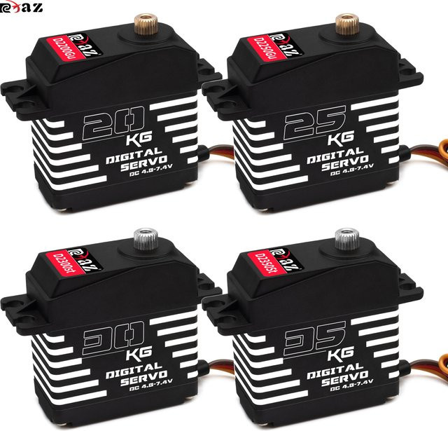 Rcaz Digital Servo, Metallgetriebe, Wasserdicht, für 1/8 1/10 RC Crawler Auto Roboter Boot - Bild 1