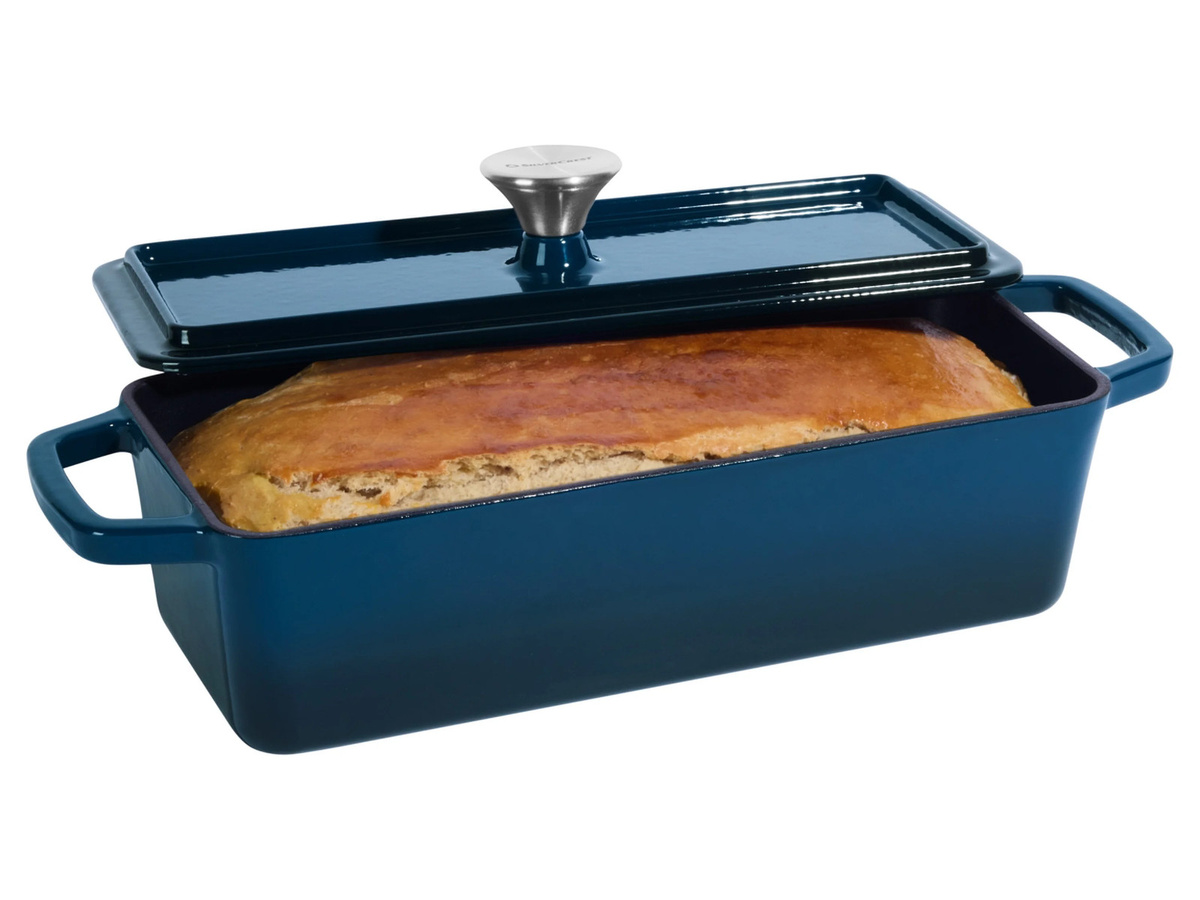 SILVERCREST Premium-Gusseisenbrotbackform, rechteckig, Blau, emailliert - Bild 3