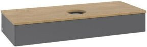 V&B Waschtischunterschrank Antao ohne Frontstruktur in Anthrazit mit Eichen-Dekor, B/T/H: 120 x 50 x 19 cm - Bild 1
