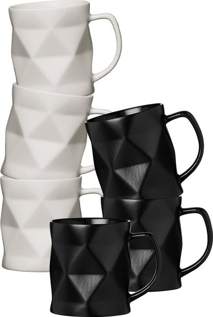 Ritzenhoff & Breker Becher Tekia Tumbler aus Keramik, Weiß, 6er Set, 400 ml - Bild 1