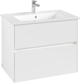 V&B Waschtischunterschrank Collaro in Weiß mit Waschbecken und LED-Beleuchtung B/T/H: 76,1 x 48,0 x 61,0 cm - Bild 1