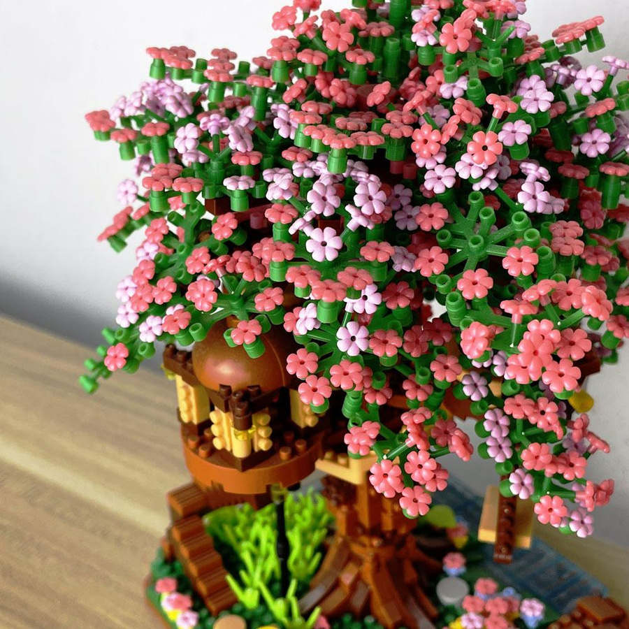 Linyi toy Kirschblüte Baum Haus Gebäude Blöcke Mini Blocks - Bild 5