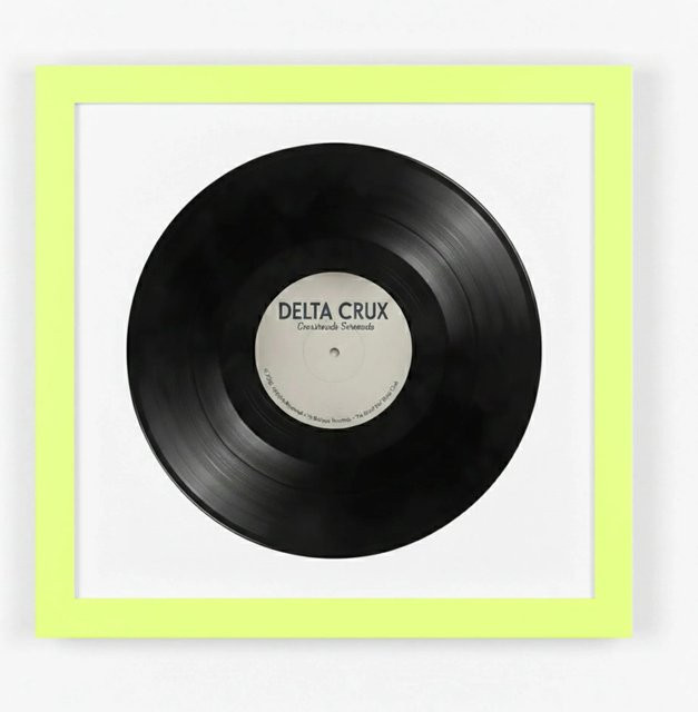 K-Möbel Schallplatten Rahmen Set in Grün mit weißem Passepartout für Vinyl, B/H: 40 x 40 cm, 2er Set - Bild 1