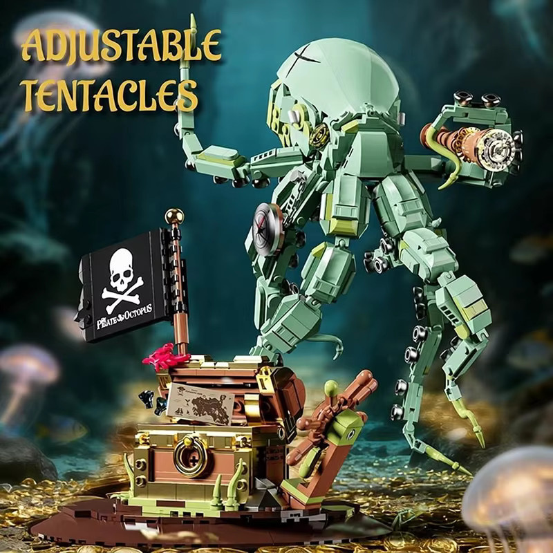 M MENBIS Piraten Oktopus Seemonster Abenteuer, Bausteine, 1128 Teile - Bild 6