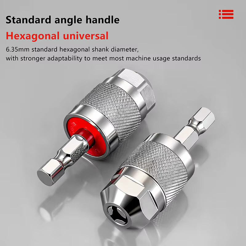Schnellwechsel-Sechskantfutter-Adapter in Silber: 1/4 Zoll Sechskant auf 3-Backen-Bohrfutter-Konverter für Schraubendreher und Schleifwerkzeug-Bits - Bild 3