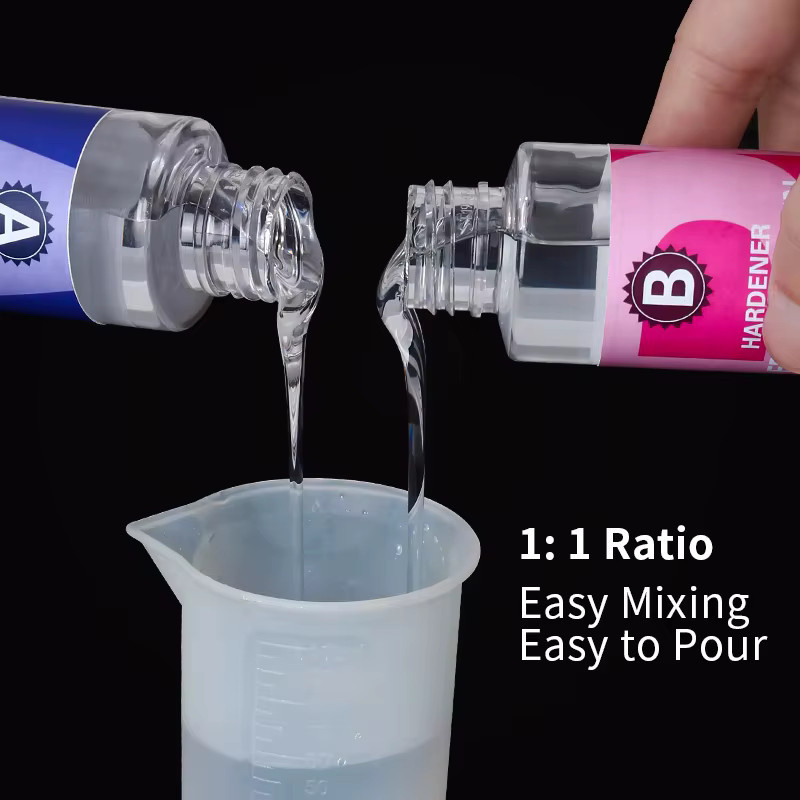 QIAO Epoxidharz-Set 1:1 für DIY-Schmuck, kristallklar und selbstnivellierend, Farbe: transparent - Bild 2