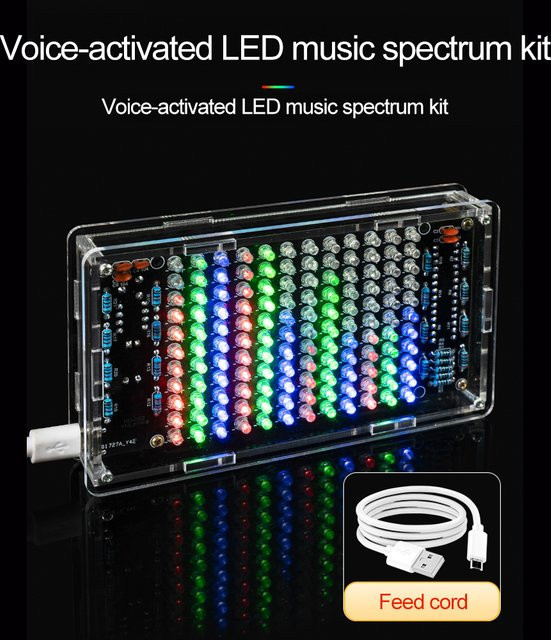 Gaqqee LED Musik-Spektrum DIY-Kit 5V Stereo-Lautsprecher Lötset schallaktiviert für Elektronik-Enthusiasten - Bild 1