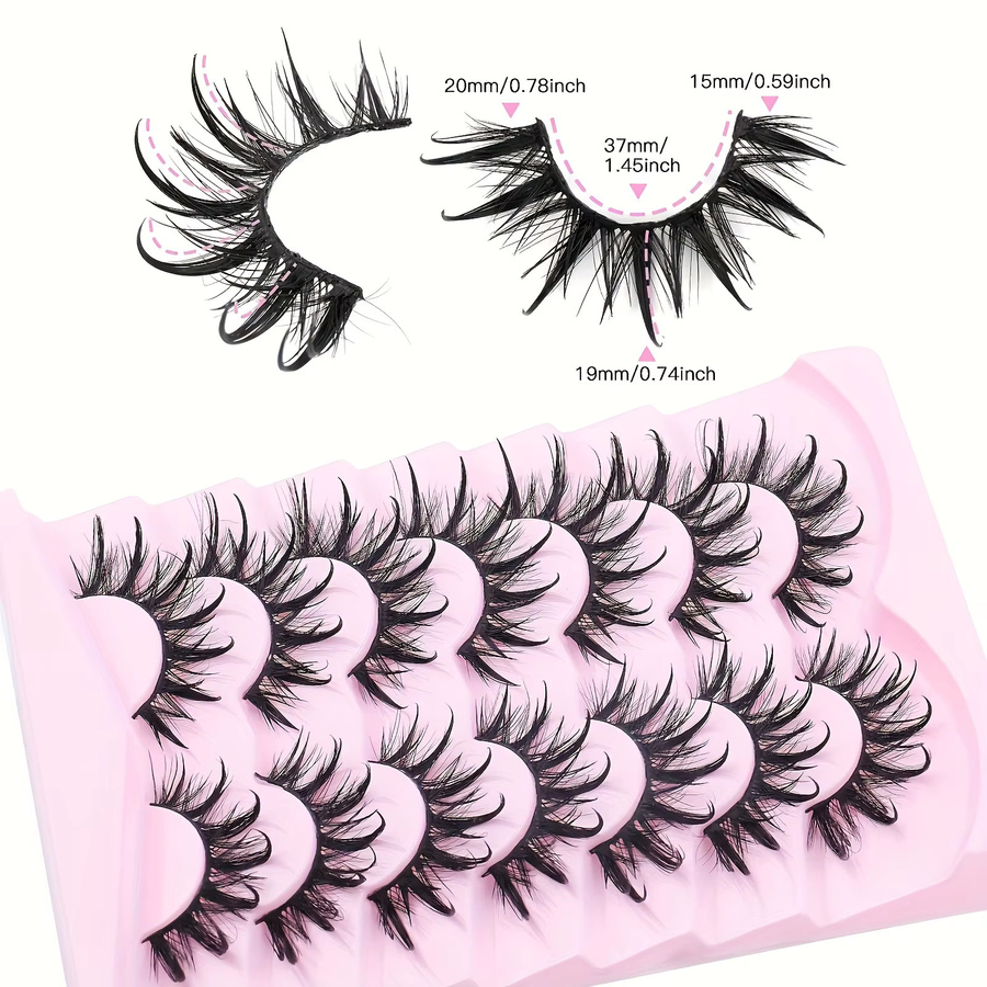 7 Paar Falsche Wimpern, 3D-flauschig, natürlich, lang, dick, kräuselnd - Bild 4