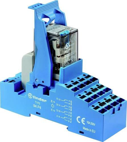 Finder Koppelrelais 58.P4.9.110.5050, 110 V/DC, 7A, 4 Wechsler, Blau, 10 Stück - Bild 1