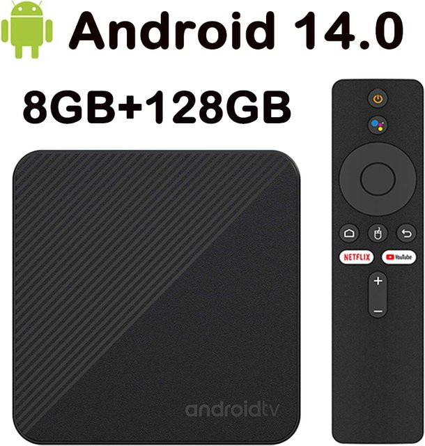 BLKJ Smart TV Box mit Android 14.0, 4K UHD & 8K Video Unterstützung, Google Assistant, 2,4G/5G WiFi Media Player für IPTV, Youtube und Netflix, Schwarz - Bild 1
