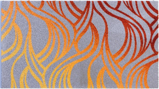Badematte MAYRA in Orange und Grau, rechteckig, rutschfest und pflegeleicht - Bild 1