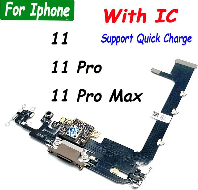 JIARUILA USB-C Schnellladegerät USB Dock Ladestation Port Board mit Mikrofon Flexkabel für iPhone 11 Pro Max in Schwarz oder Weiß - Bild 1