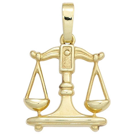 Colfem Anhänger Sternzeichen Waage, 333 Gelbgold, Unisex - Bild 1