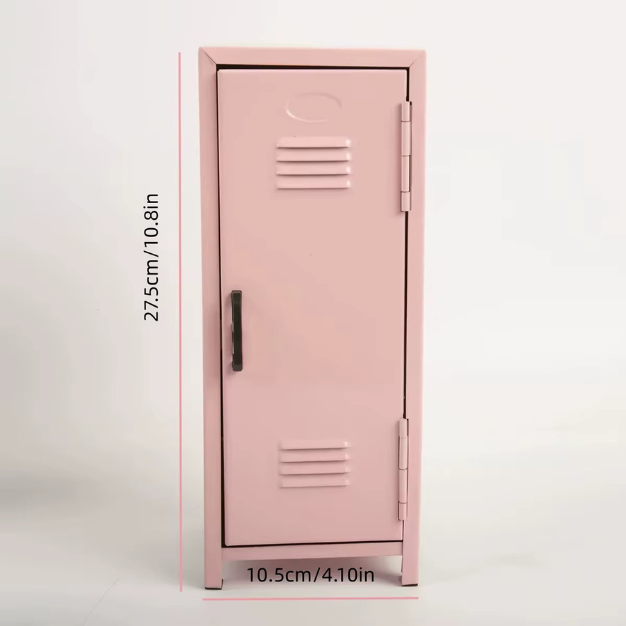 PGY Kawaii Metallschrank Mini Safe mit Schlüsselschloss als Desktop Organizer in Rosa, Lila oder Blau, B/T/H: 27,5 x 10,5 cm - Bild 2
